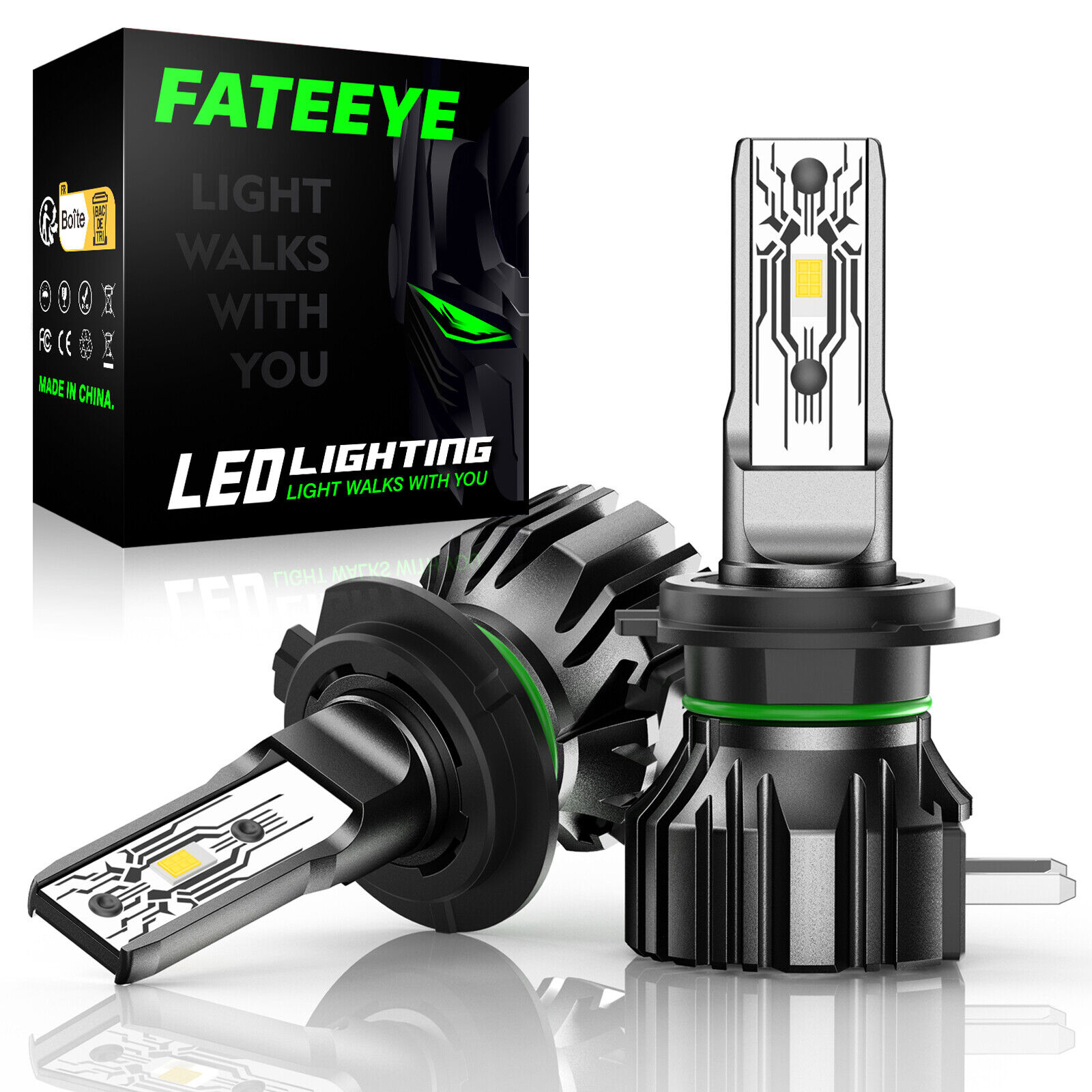 FATEEYE H7 LED Scheinwerfer Kit 10000LM 50W Fern/Abblendlicht 6500K Weiß  Halogen(2Stück) - Tesla Accessories - Aftermarket Mods & Upgrades